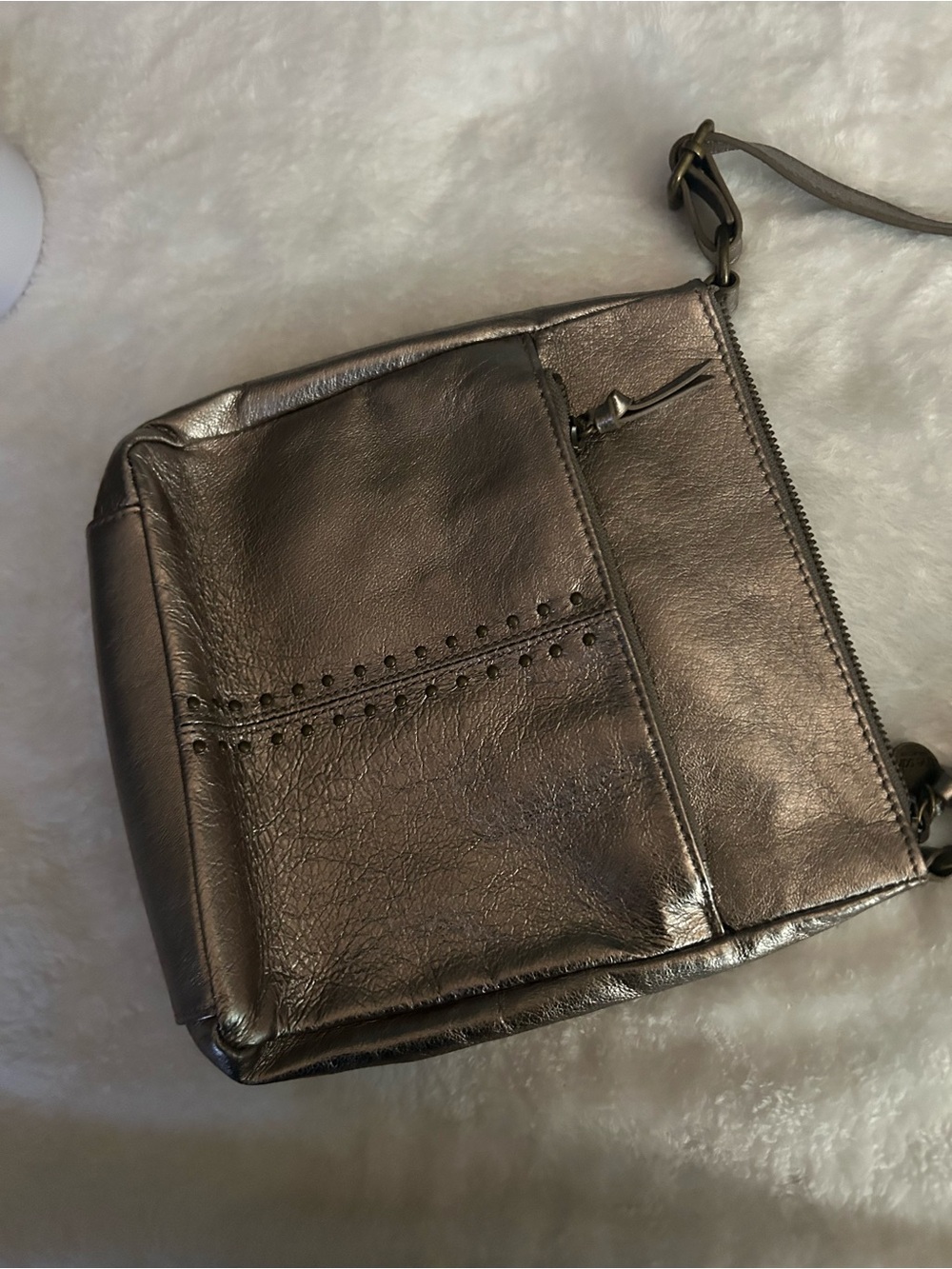 The Sak Black Crossbody with Pink Stitching